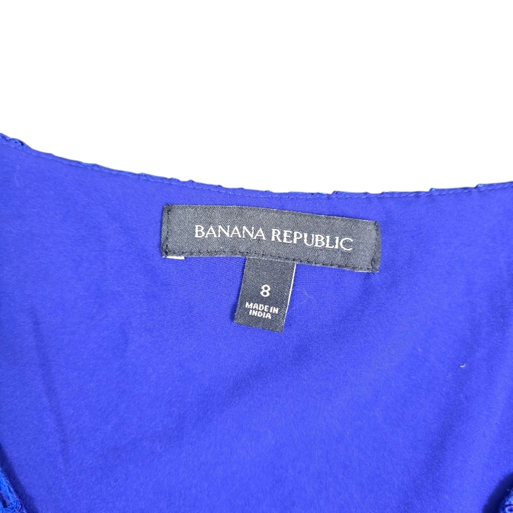 ⭐️Banana Republic Cobalt Blue Lace Cocktail Dress Sz 8 - Picture 4 of 8